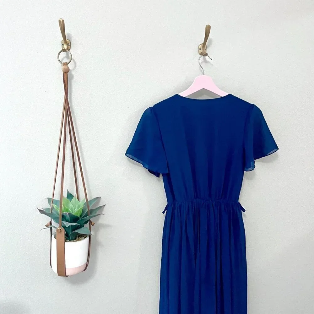 Baltic Born Kristina Cross Front Maxi Dress Navy Size S - Picture 8 of 9